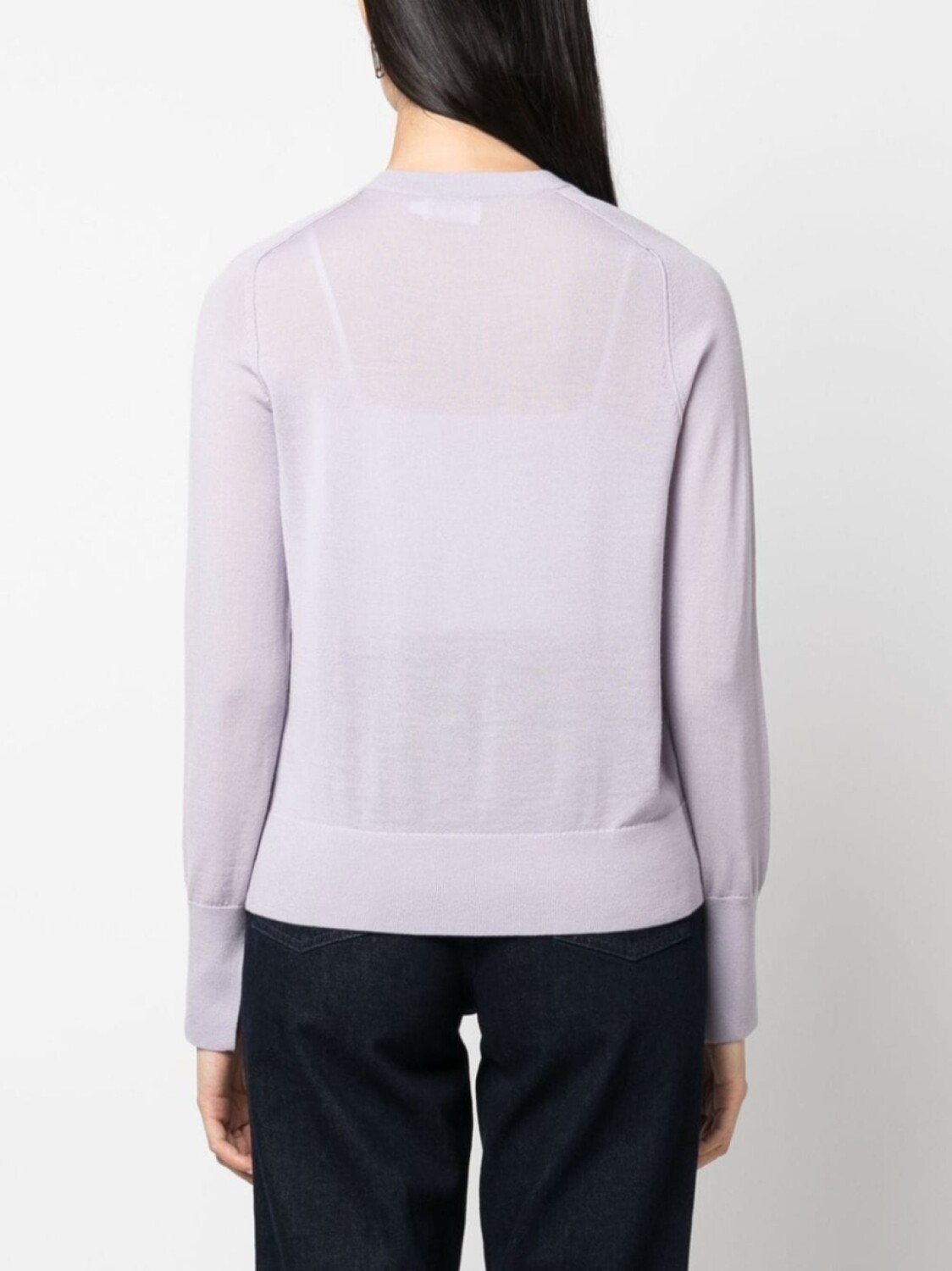 Calvin Klein шерстяной джемпер тонкой вязки, фиолетовый — фото 4