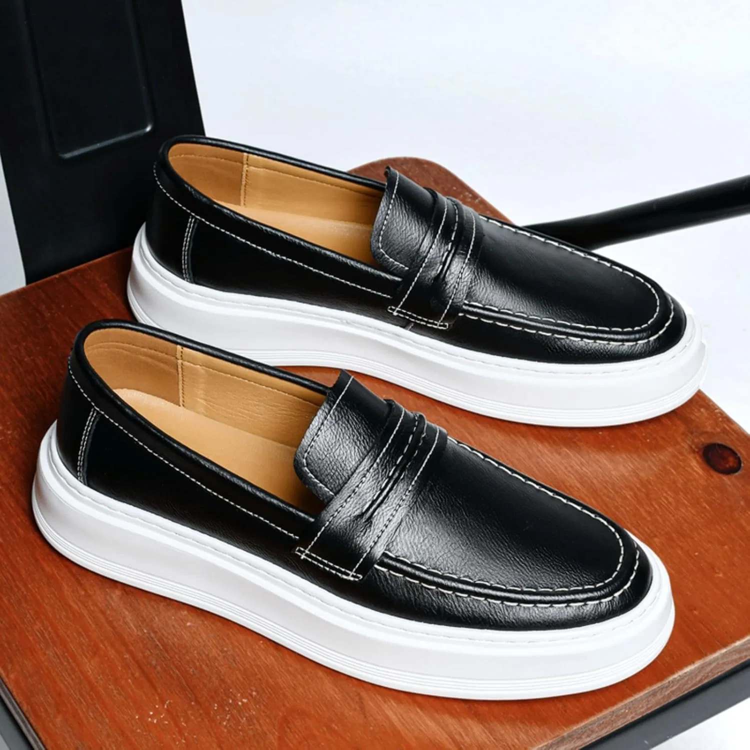 Лоферы Leather Loafers Black Kpdwfms — фото 2
