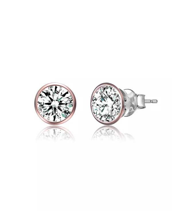 

Серьги-Гвоздики из стерлингового серебра с прозрачными кубическими цирконами Genevive, rose