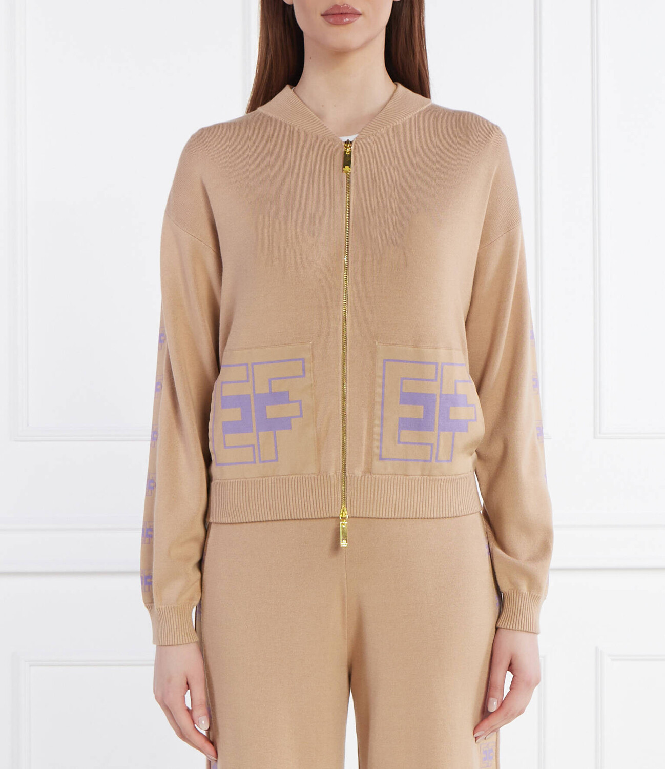 

Свитер Elisabetta Franchi Regular Fit, бежевый