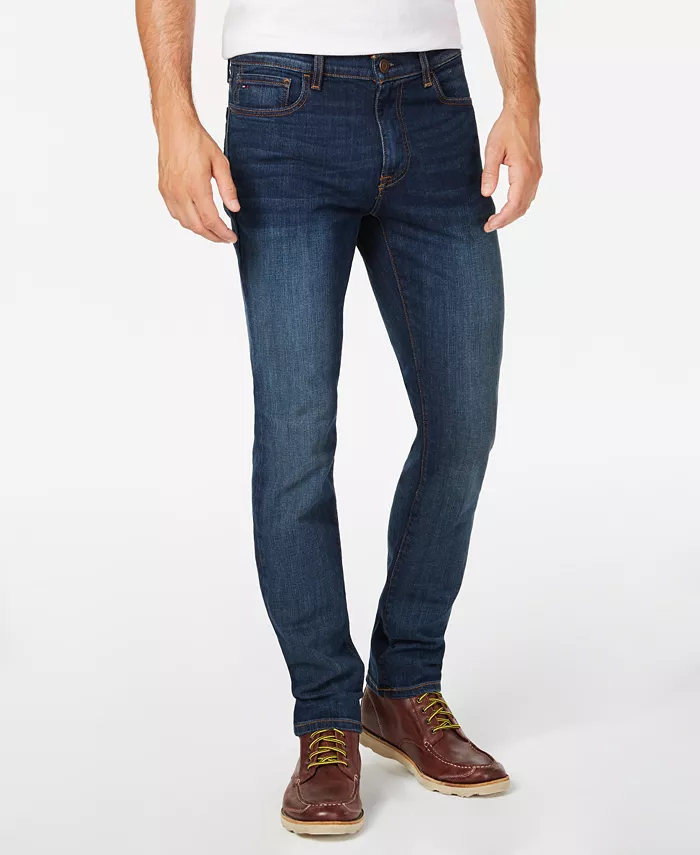 

Tommy Hilfiger Мужские прямые джинсы с эффектом стрейч, синий