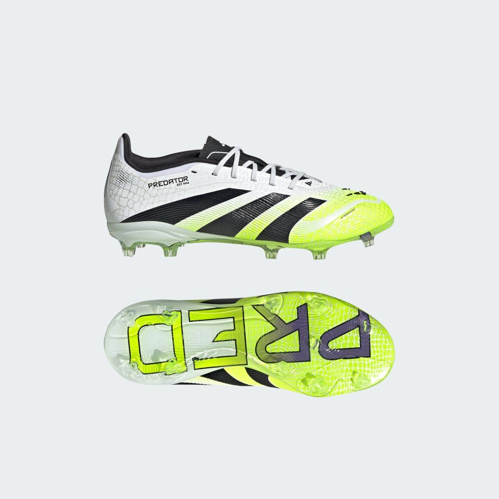 

Бутсы Adidas Predator Elite Firm Ground Cleats Kids, цвет Cloud White/Core Black/Lucid Lemon
