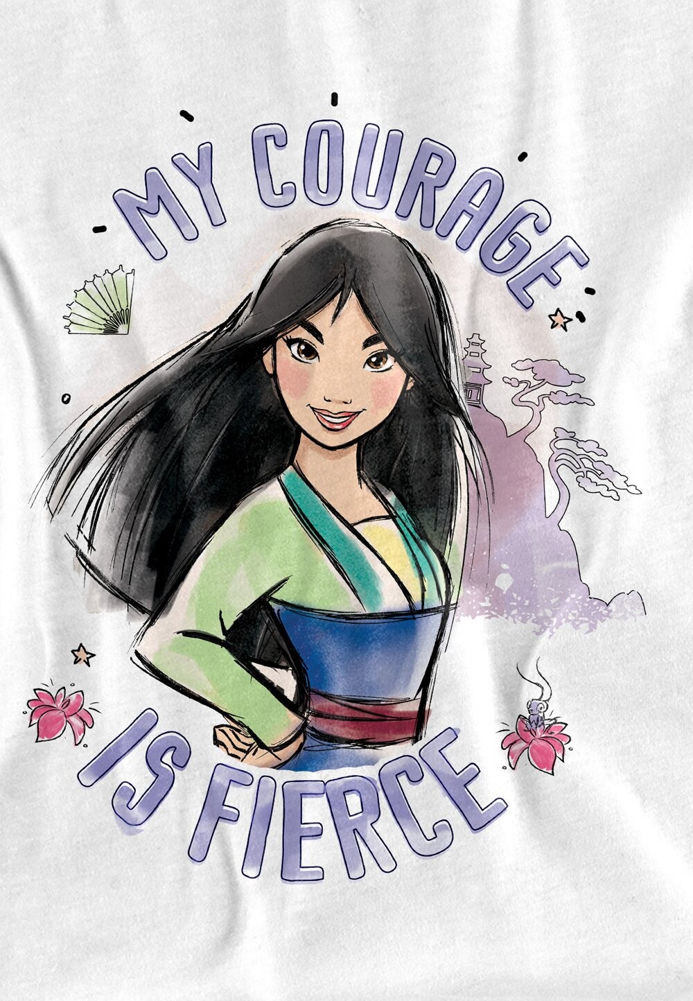 

Футболка с принтом MULAN MY COURAGE IS FIERCE Disney, белый