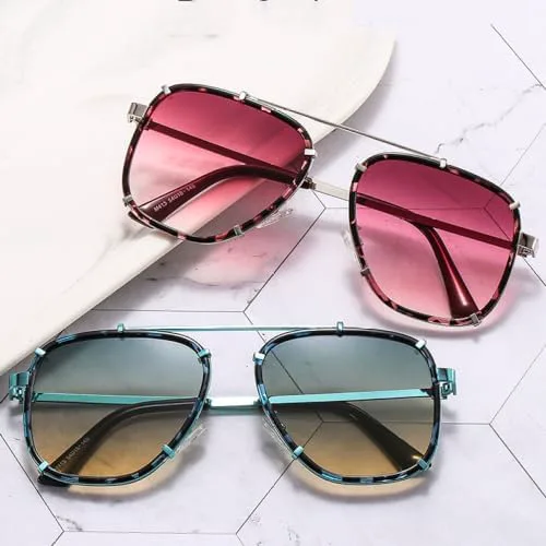 

Винтажные солнцезащитные очки 2026 года для женщин, мужские солнцезащитные очки, ретро-стиль, градиентные, модные, с защитой от УФ-излучения UV400 MTZJH, Blue