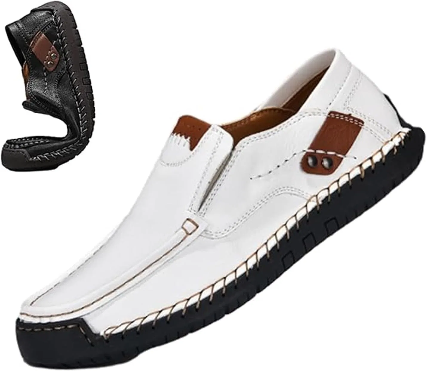 Мокасины кожаные, водонепроницаемые, Slip-On, белые ZPLMIDE