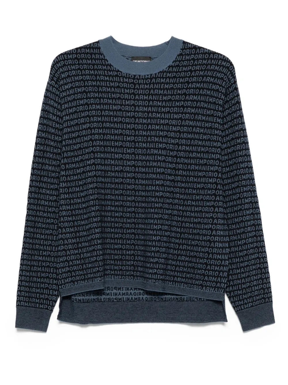 

Шерстяной свитер с логотипом EMPORIO ARMANI, синий