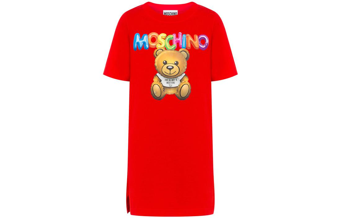 

MOSCHINO Платье с короткими рукавами женское красное