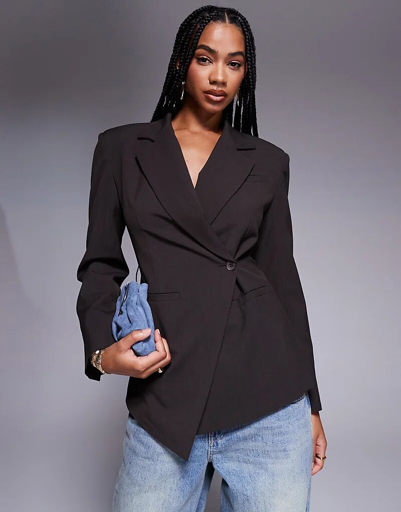 

Приталенный блейзер ASOS DESIGN шоколадного цвета с приталенной талией