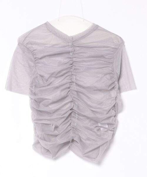 

Футболка из тюля со сборками STYLEBLOCK, серый