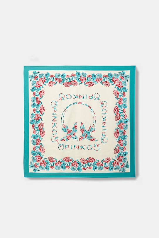 

Шарф с шелком Pinko, бирюзовый