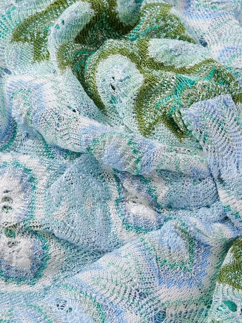 Металлическая повязка-тюрбан, связанная крючком Missoni, голубой — фото 4
