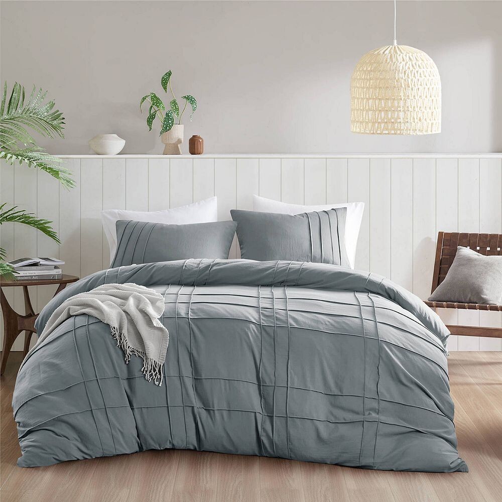 

510 Design Porter Комплект мягких моющихся пододеяльников со складками, цвет Blue Gray