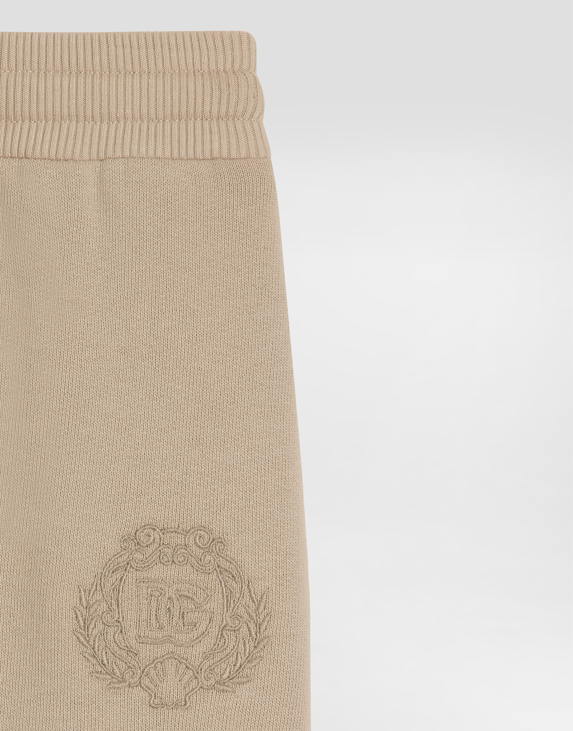 Флисовые брюки с вышивкой Dolce&Gabbana, бежевый — фото 3