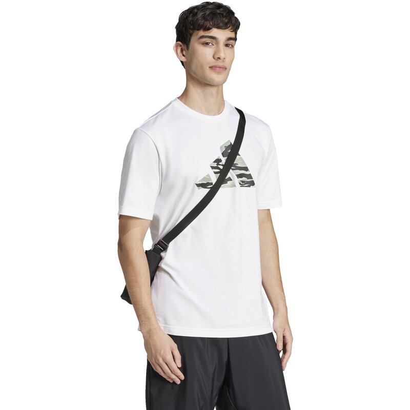 Футболка с кодами и камуфляжной графикой Adidas, белый — фото 4
