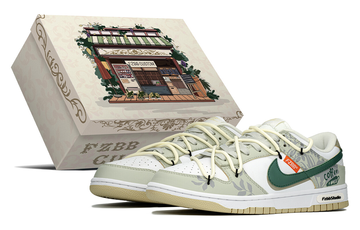 

Кроссовки для скейтбординга Dunk мужские с низким верхом белый/зеленый Nike
