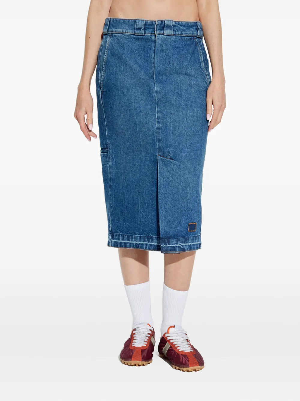 

Юбка из денима с прорезными карманами MAISON MARGIELA, синий