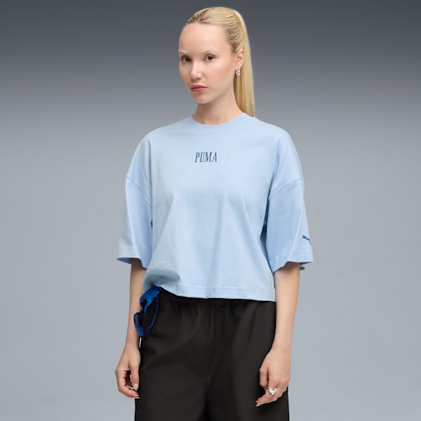 

Женская футболка свободного кроя с графическим принтом Puma Premium Essentials, синий