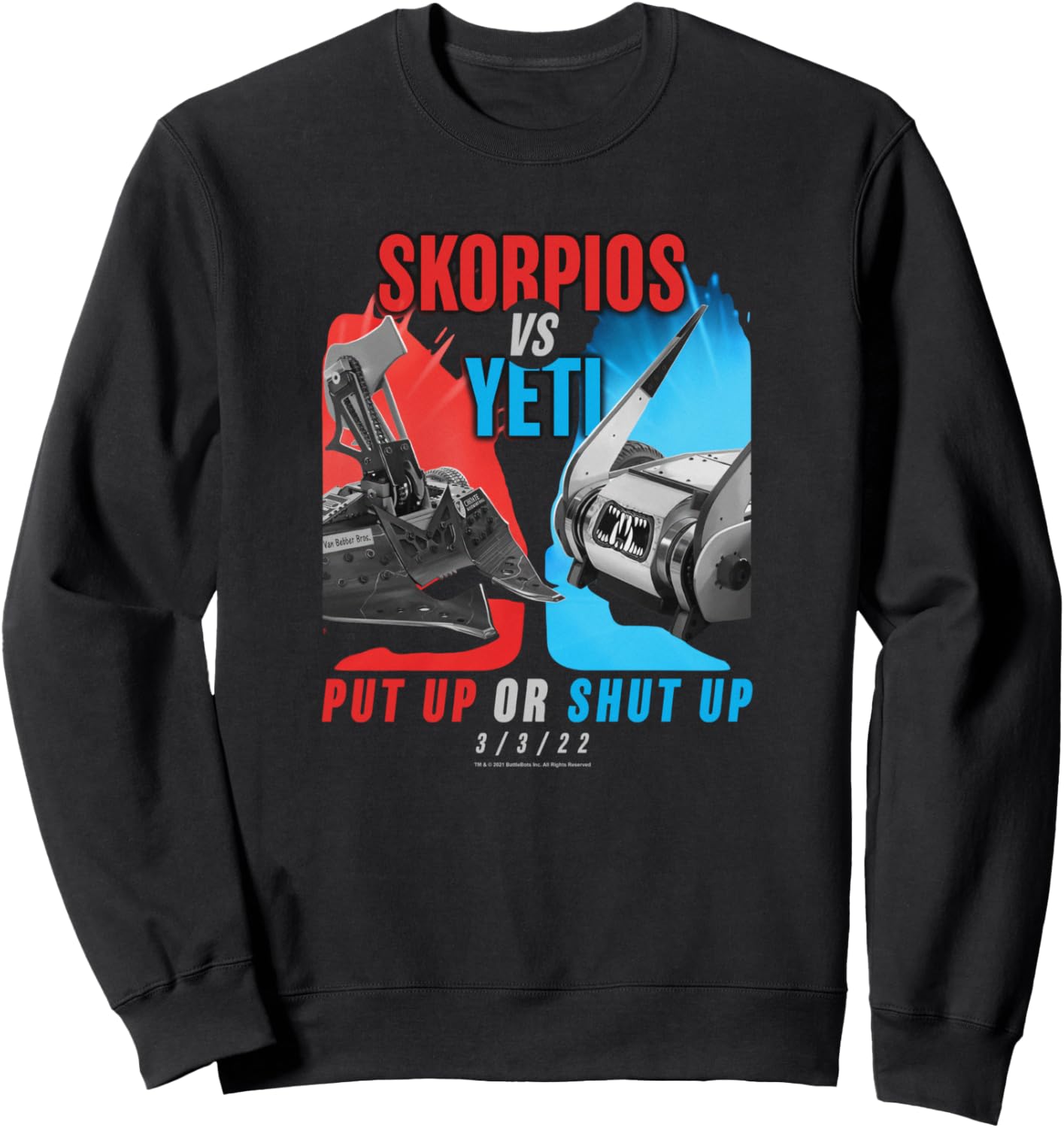 

Толстовка BattleBots, главное событие 3 марта: Скорпиос против Йети, черная, Черный, Толстовка BattleBots, главное событие 3 марта: Скорпиос против Йети, черная