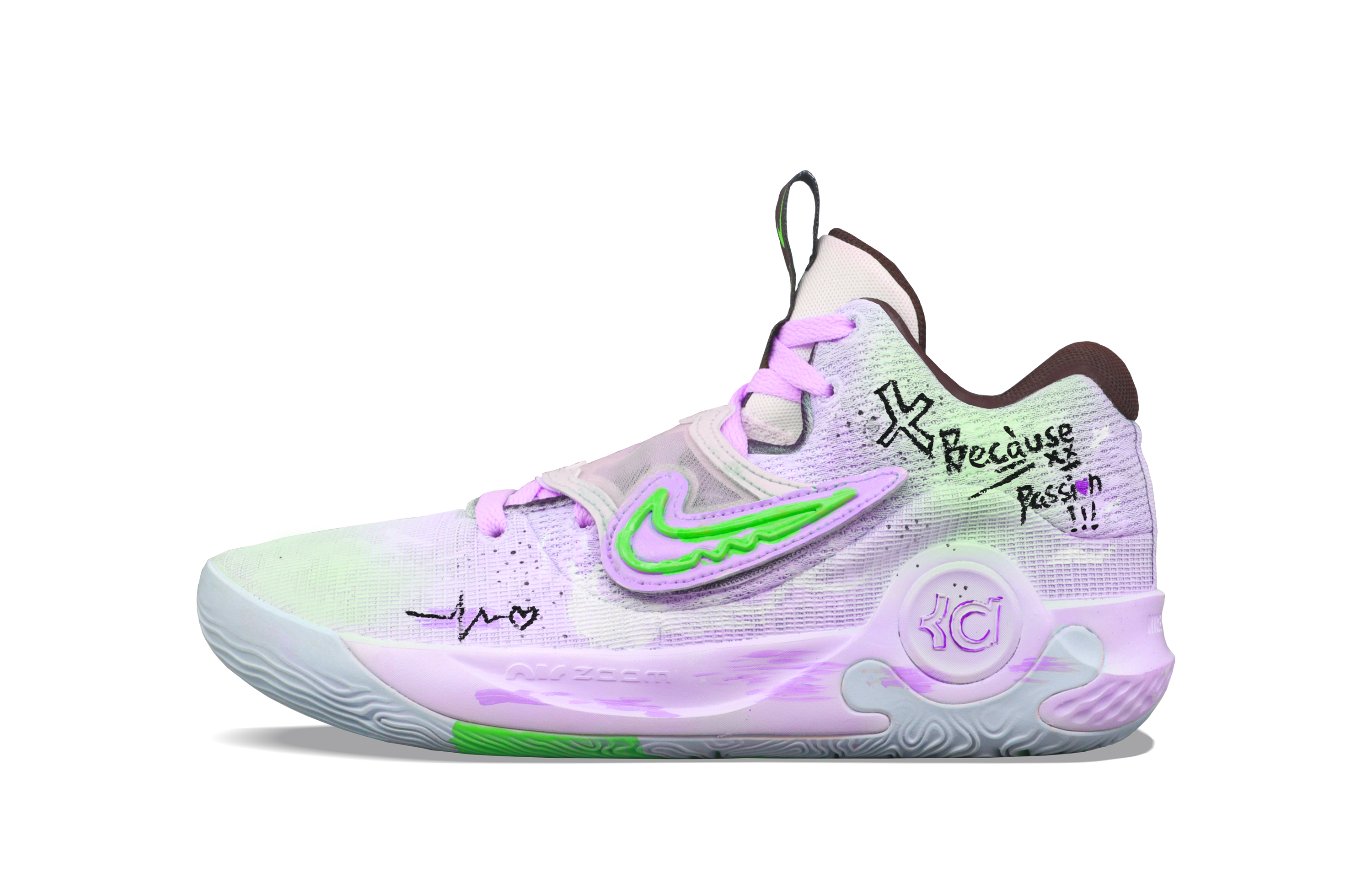 

Nike Баскетбольные кроссовки KD Trey 5 X с амортизацией, противоскользящие и износостойкие, низкие, мужские, фиолетовые