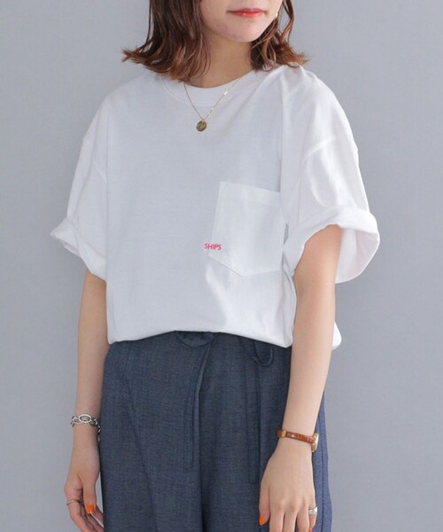 

Мини-футболка с логотипом и карманом SHIPS, розовый