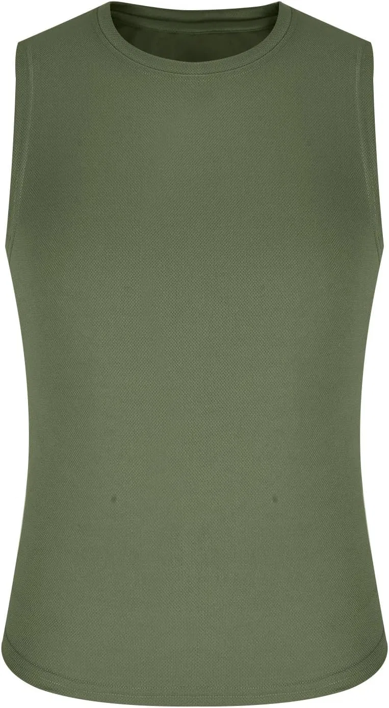 Мужской топ-майка без рукавов, Generic, A02_army Green — фото 4