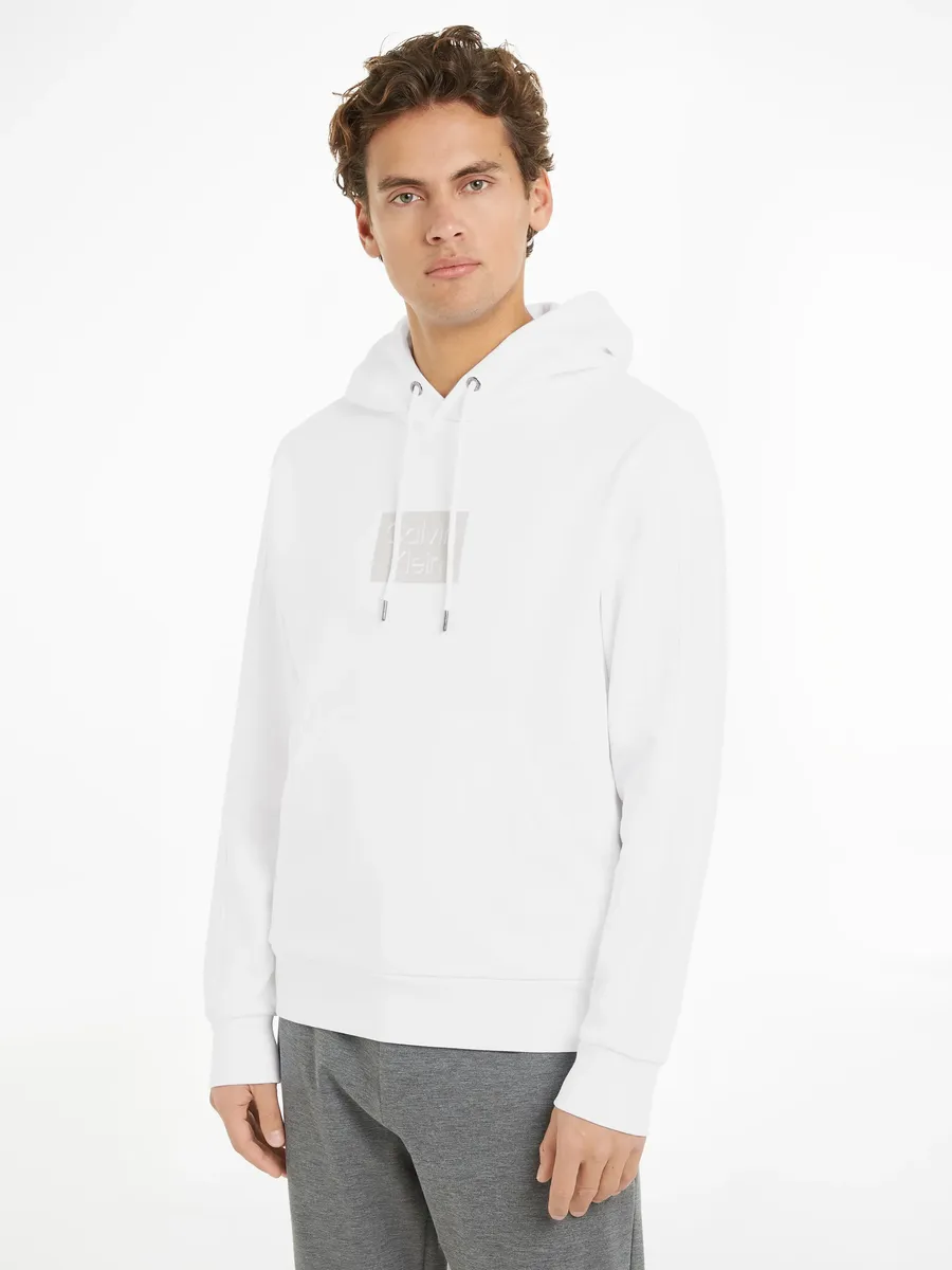 

Толстовка Calvin Klein с капюшоном "CUT OUT SHADOW LOGO HOODIE" и принтом логотипа, белый