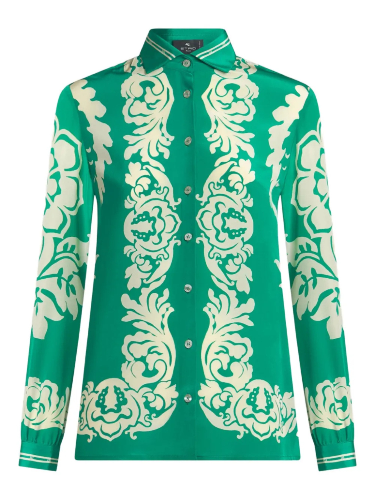 

ETRO шелковая рубашка, зеленый