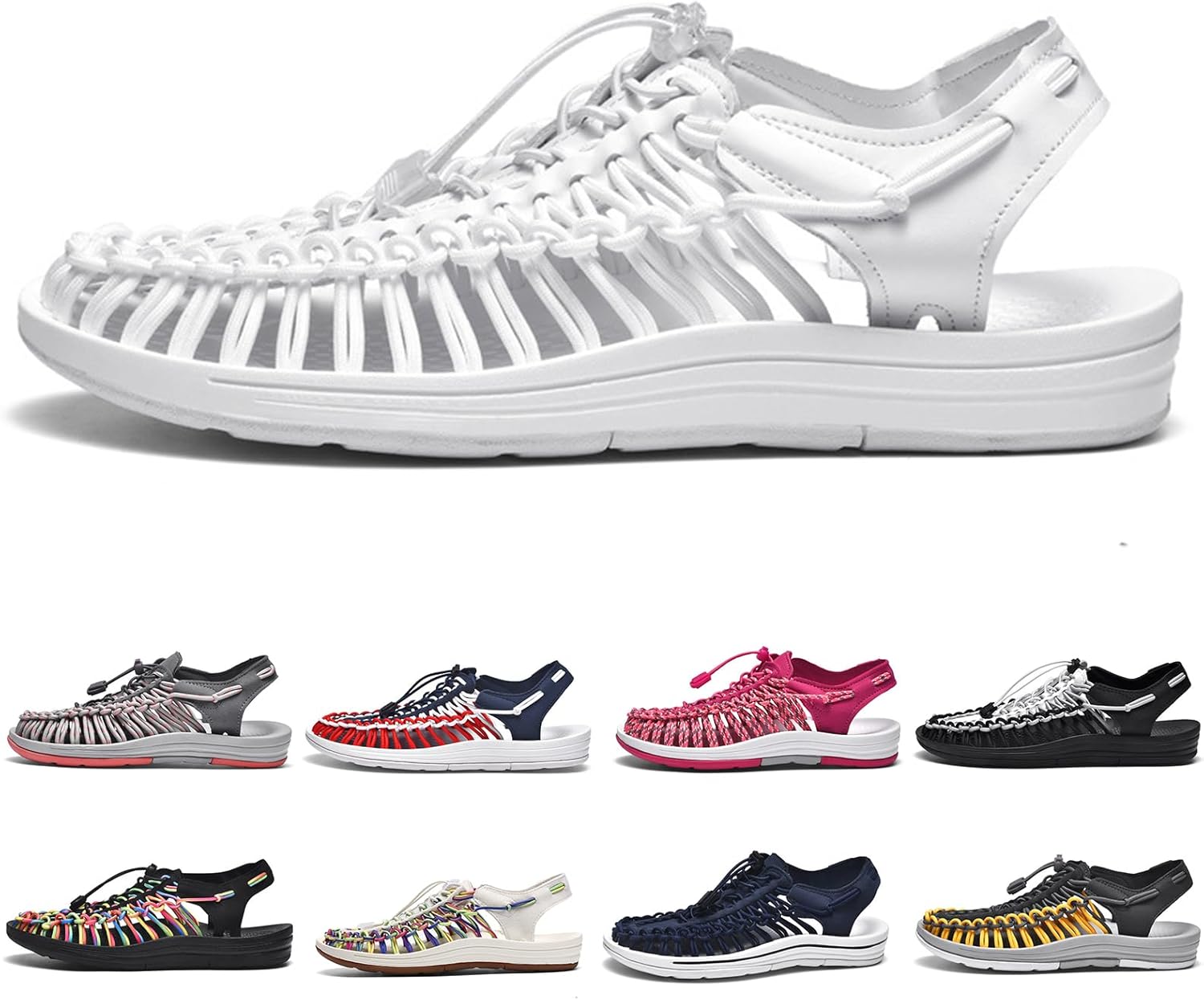 

Крупный размер унисекс спортивные сандалии на веревке, мужские рыбацкие туфли, женские ручные плетеные туфли, удобные легкие пляжные сандалии для пар Gezolligheid, белый