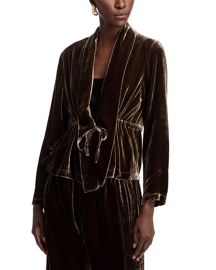 

Бархатная куртка с высоким воротником Eileen Fisher, коричневый
