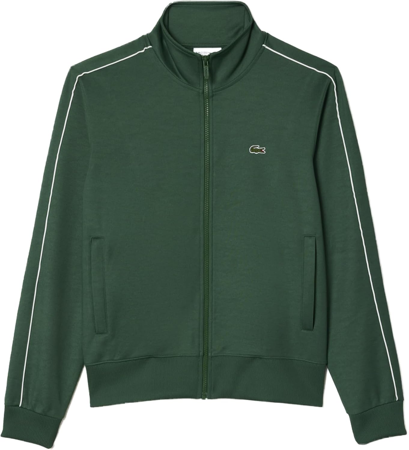 

Lacoste мужская толстовка Regular Fit с длинным рукавом, полной молнией, воротником и отделкой в виде одинарной полосы на рукаве, Green