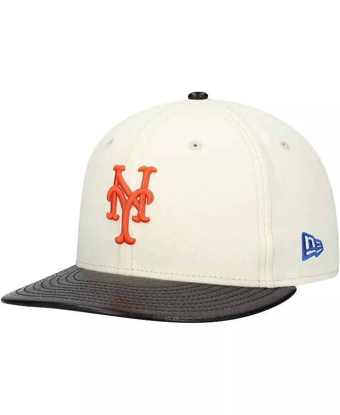 

Мужская кремовая кепка New York Mets Game Night Leather Visor 59FIFTY Fitted Hat New Era
