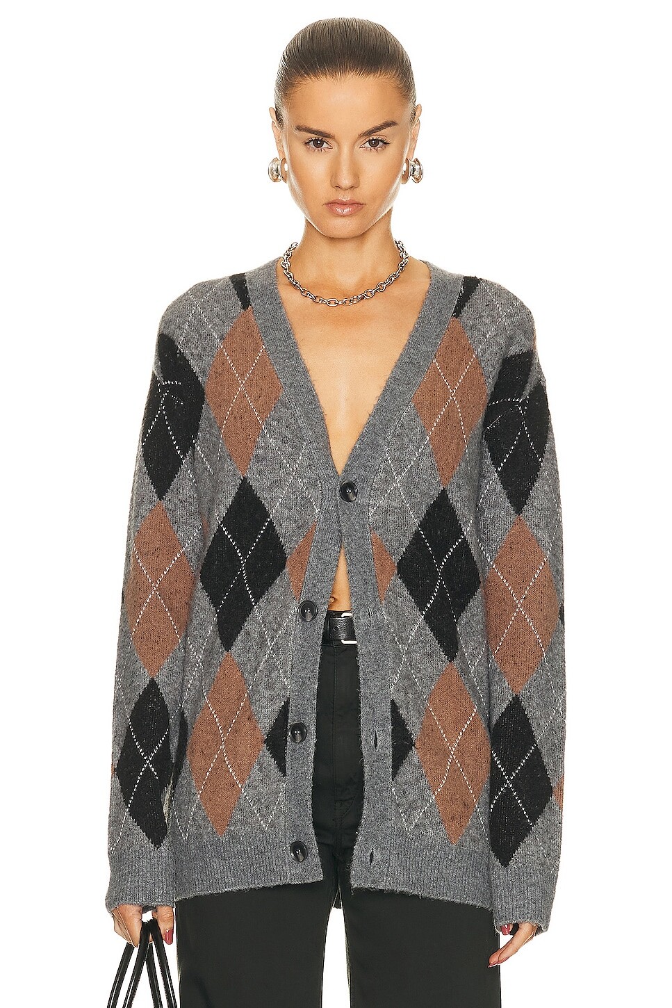

Кардиган Wao Argyle Sweater, цвет grey & black