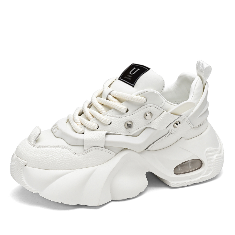 

URBAN AUTHENTIC Скользоустойчивые, износостойкие, легкие, увеличивающие рост массивные низкие кроссовки мужские белые, цвет White