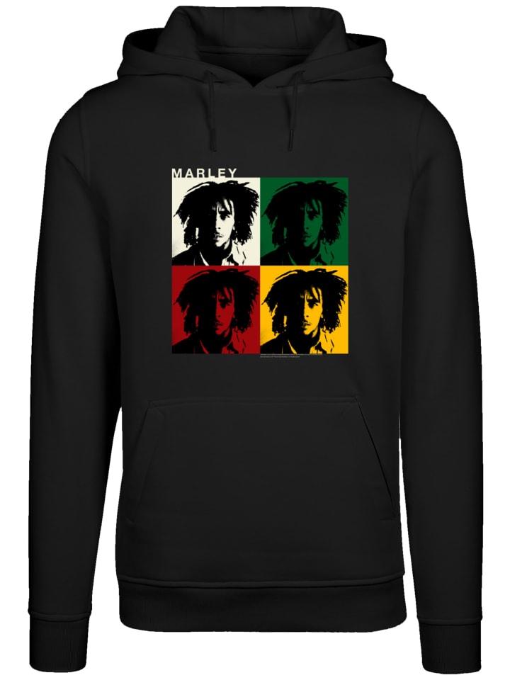 

Толстовка Bob Marley Reggae Music Color Blocks черного цвета F4NT4STIC