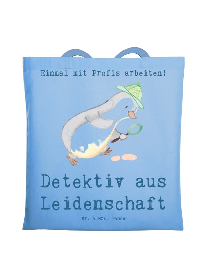 

Сумка через плечо Страсть детектива с надписью Небесно-голубой Mr. & Mrs. Panda