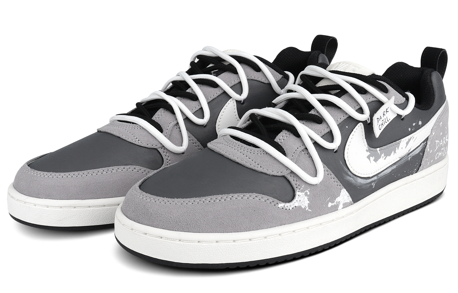Nike Кроссовки для скейтбординга Court Borough Abrasion Resistant Low top мужские Black Gray — фото 4