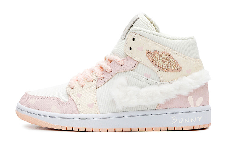 

Кроссовки Air JORDAN 1 Vintage Basketball Shoes Women's High-Top White Pink/Beige