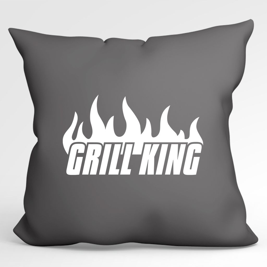 

Huuraa Cushion Grill King Flames Декоративный чехол на подушку без наполнителя 40 x 40 см Серый стальной с мотивом для всех мастеров гриля Hellweg Druckerei