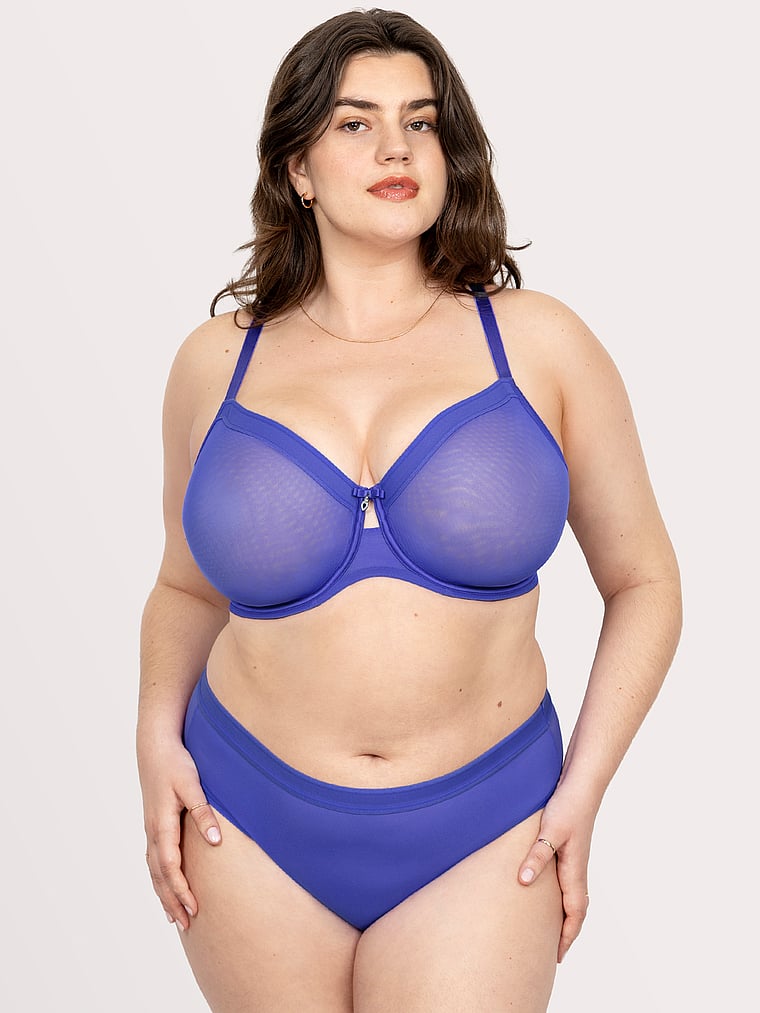 

Трусики-Слипы из прозрачной сетки с высоким вырезом Curvy Couture, radiant plum