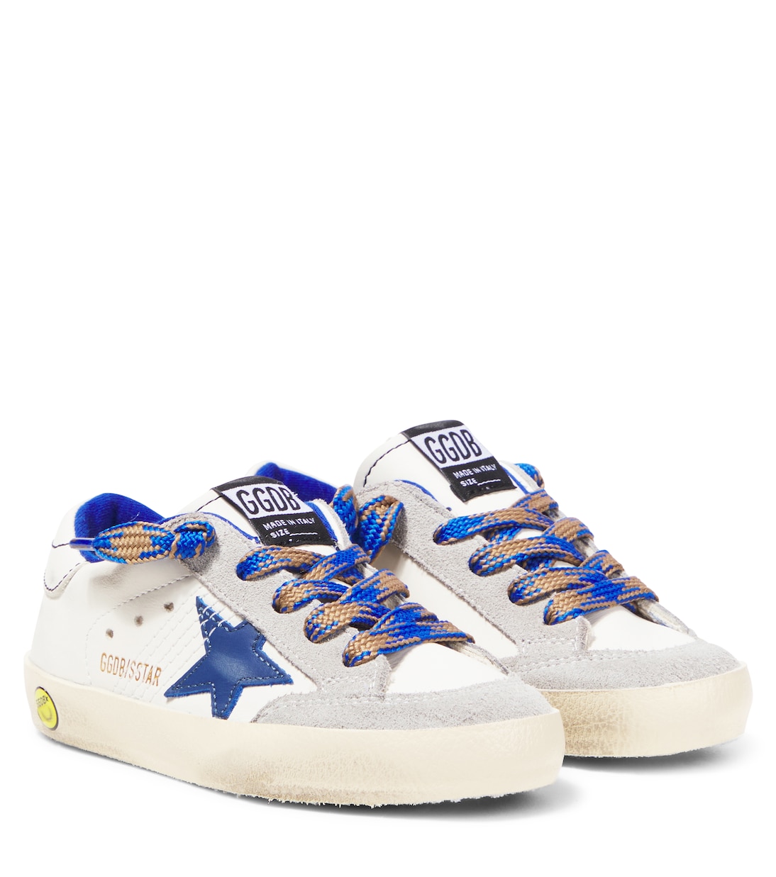 

Кожаные кроссовки Super-Star Golden Goose Kids, WHITE/BLUE/ICE