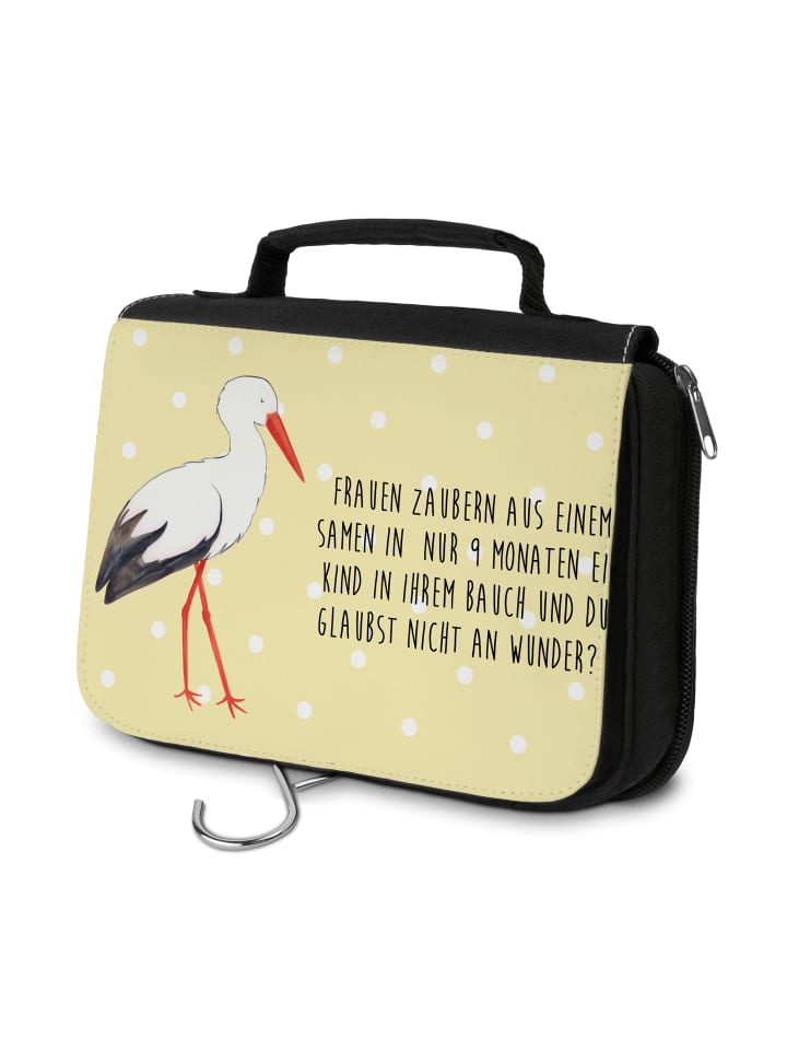 

Mr. & Mrs. Panda Косметичка в виде аиста с надписью пастельно-желтого цвета