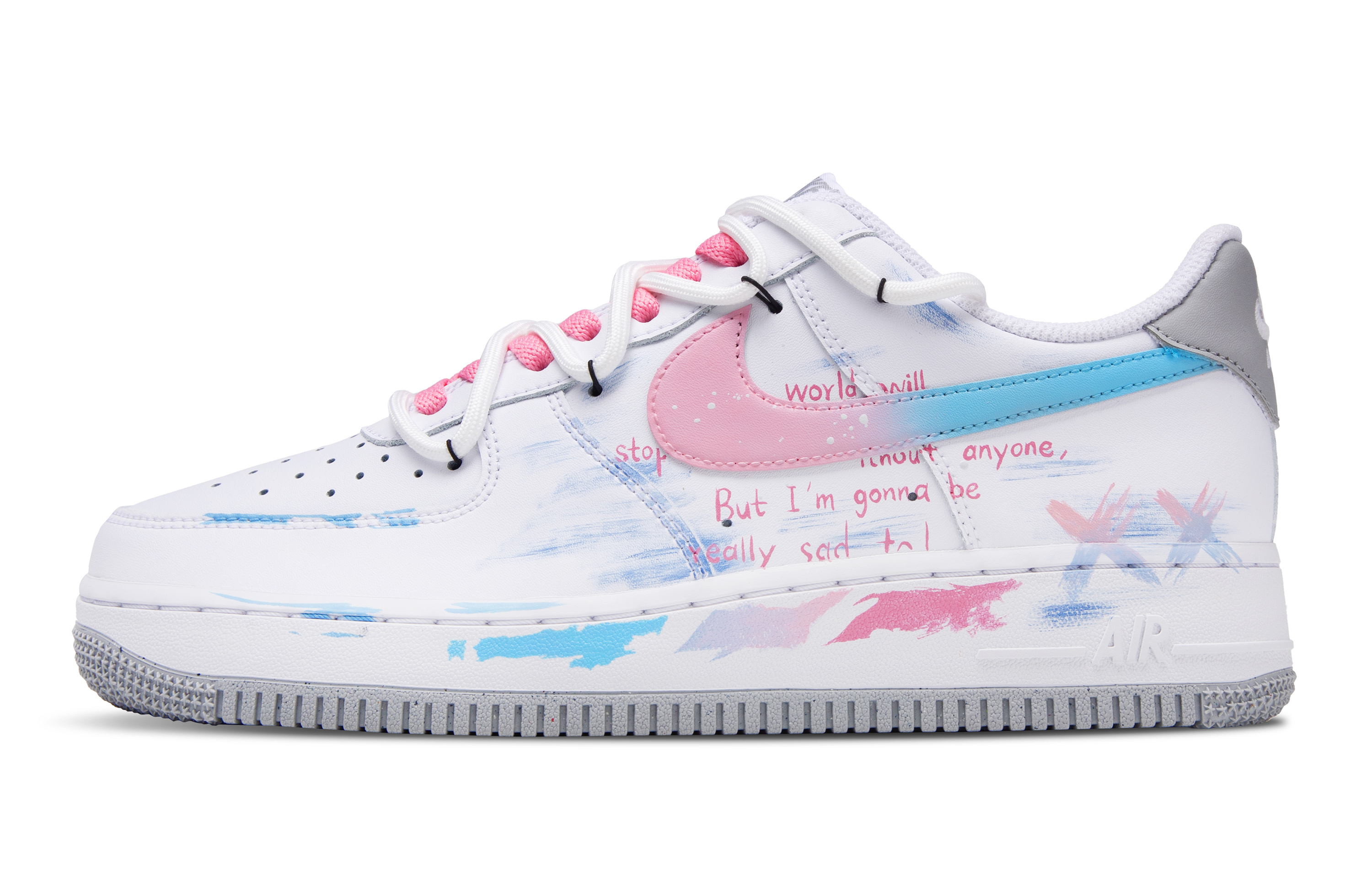 

Nike Кроссовки Air Force 1 Midsummer Party с низким верхом, устойчивые к истиранию, мужские, розово-синие