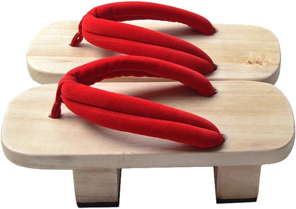 

Японские гета Традиционные японские деревянные сандалии с толстой подошвой Двухзубые японские тапочки на высоком каблуке для мужчин и женщин Vobumix, Wood