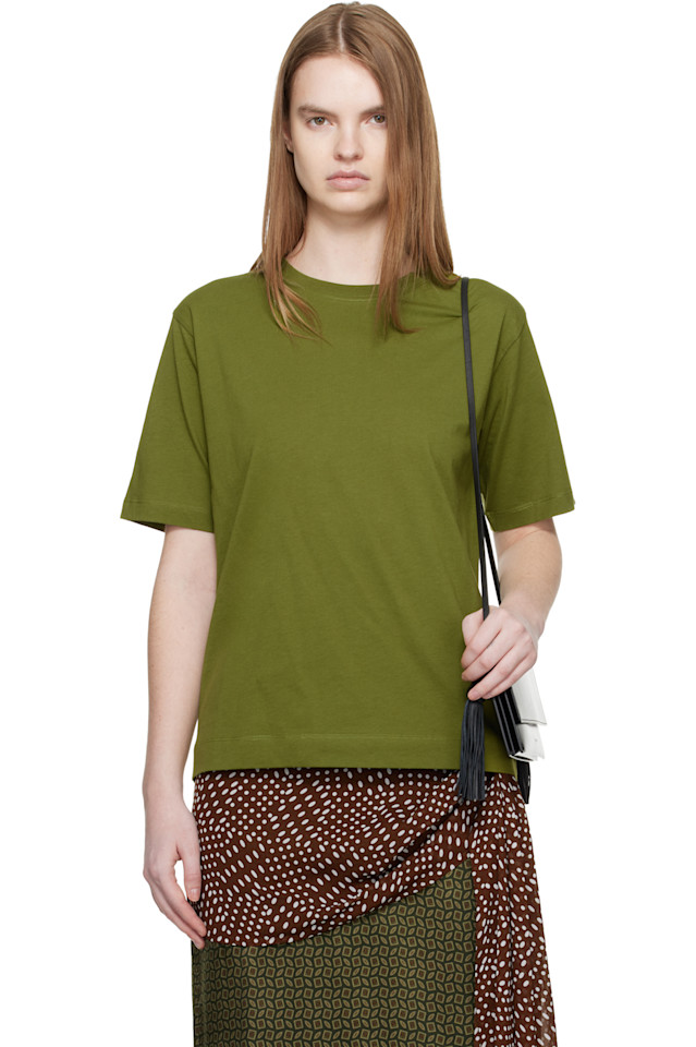 

Dries Van Noten Зеленая хлопковая футболка