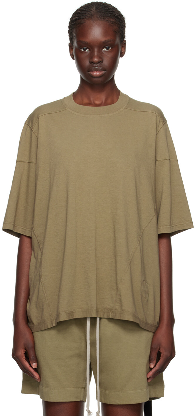 

Футболка цвета хаки с моржом Rick Owens DRKSHDW