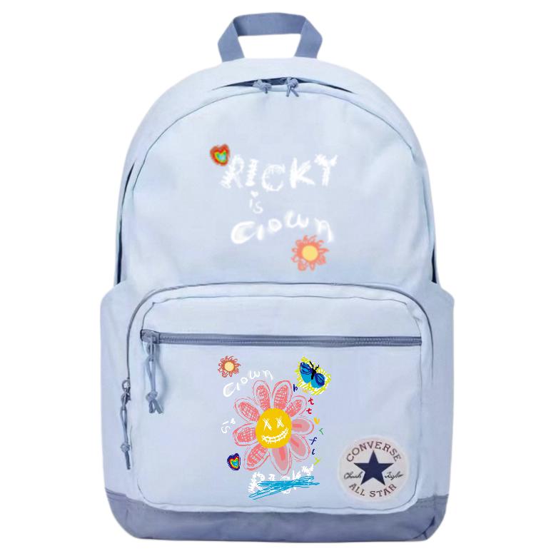 

Converse Полиэстеровый рюкзак среднего размера унисекс светло-дымчато-серый, Chalk Graffiti Sunflower