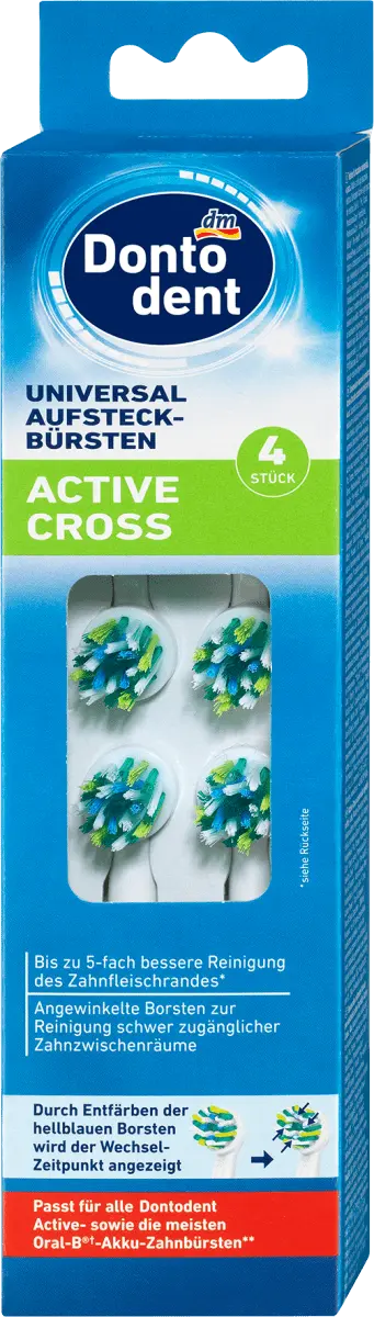 

Универсальные насадки-щетки Active Cross 4 шт. Dontodent