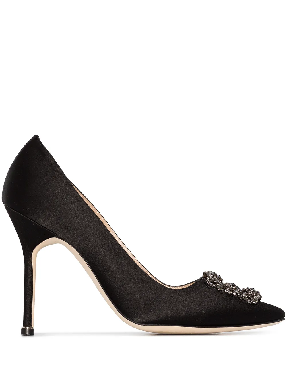 Атласные туфли-лодочки Hangisi 105 Manolo Blahnik, черный