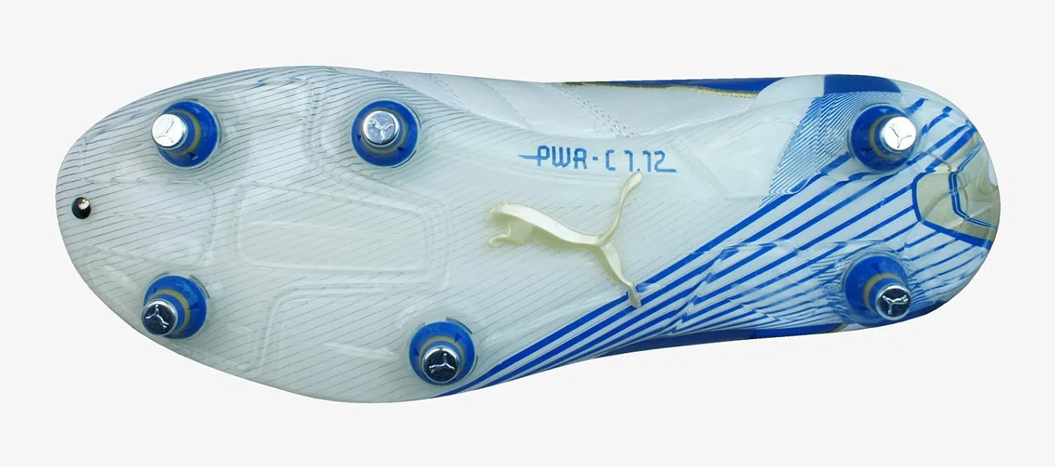 Футбольные кроссовки Puma PowerCat 1.12 SG 102469 для мужчин, White Blue — фото 4