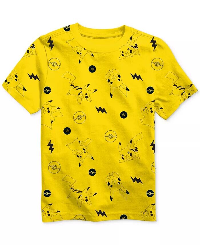 

Футболка с круглым вырезом и принтом Pokémon Big Boys Pikachu Pokemon